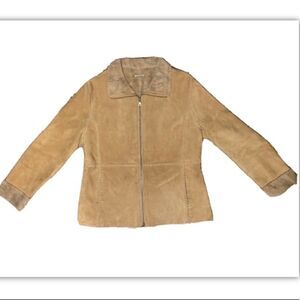 Women’s Vintage Y2K Guess Patchwork Leather Coat Faux Fur Lined